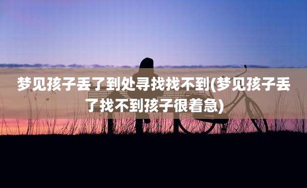 梦见孩子丢了到处寻找找不到(梦见孩子丢了找不到孩子很着急)