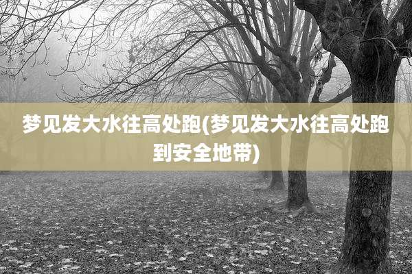 梦见发大水往高处跑(梦见发大水往高处跑到安全地带)