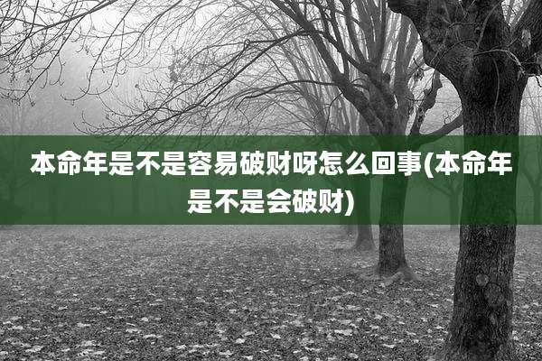 本命年是不是容易破财呀怎么回事(本命年是不是会破财)