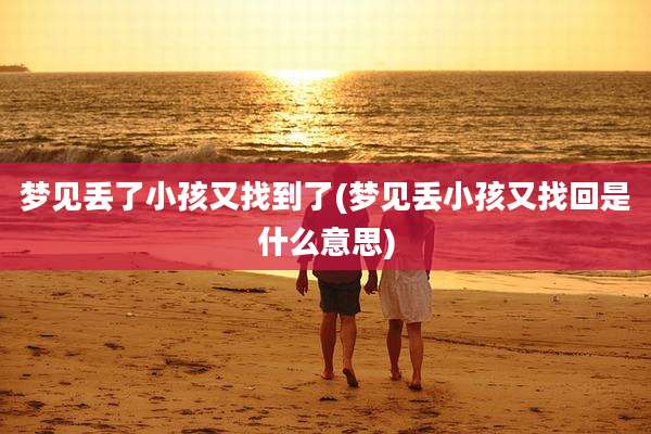 梦见丢了小孩又找到了(梦见丢小孩又找回是什么意思)