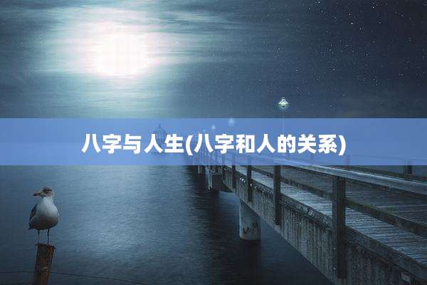 八字与人生(八字和人的关系)