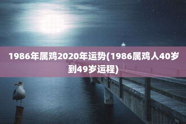 1986年属鸡2020年运势(1986属鸡人40岁到49岁运程)