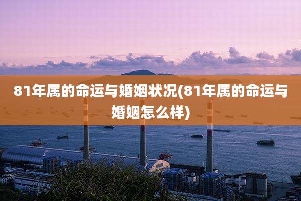 81年属的命运与婚姻状况(81年属的命运与婚姻怎么样)