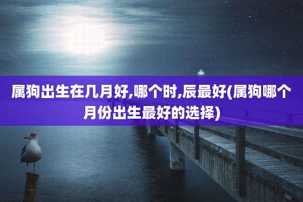属狗出生在几月好,哪个时,辰最好(属狗哪个月份出生最好的选择)