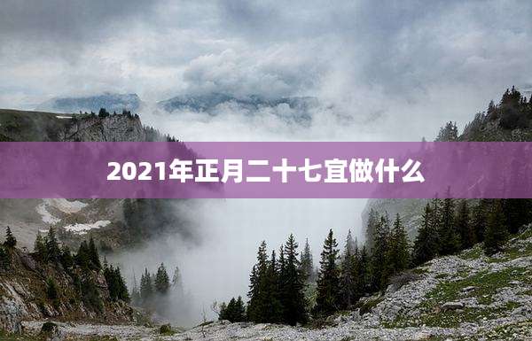 2021年正月二十七宜做什么