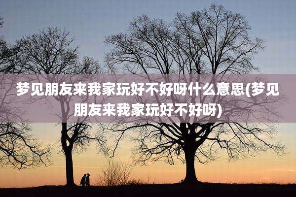 梦见朋友来我家玩好不好呀什么意思(梦见朋友来我家玩好不好呀)