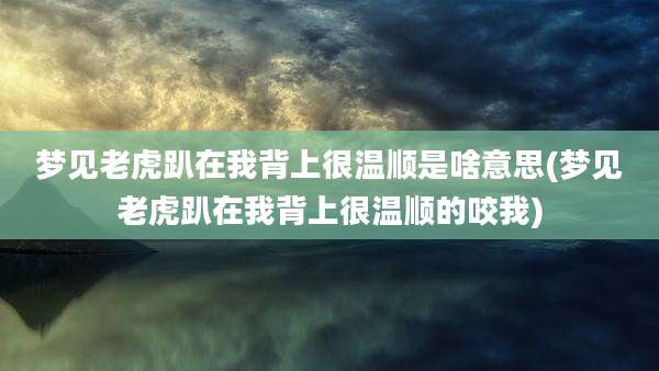 梦见老虎趴在我背上很温顺是啥意思(梦见老虎趴在我背上很温顺的咬我)