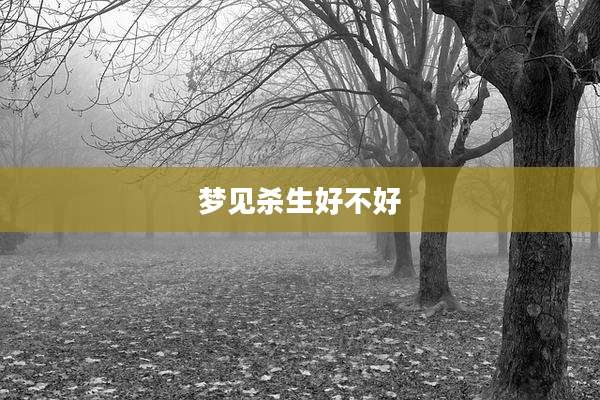 梦见杀生好不好