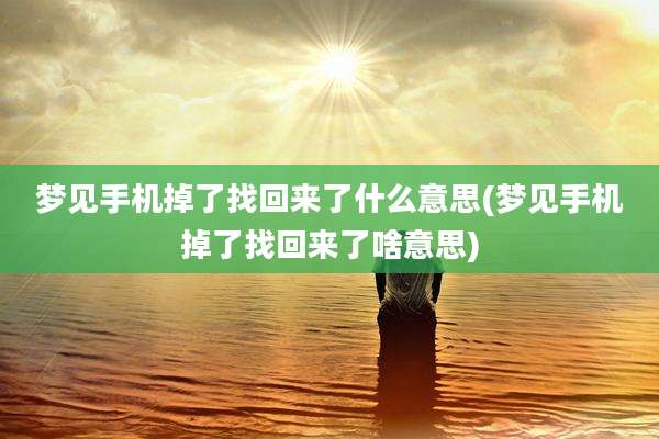 梦见手机掉了找回来了什么意思(梦见手机掉了找回来了啥意思)