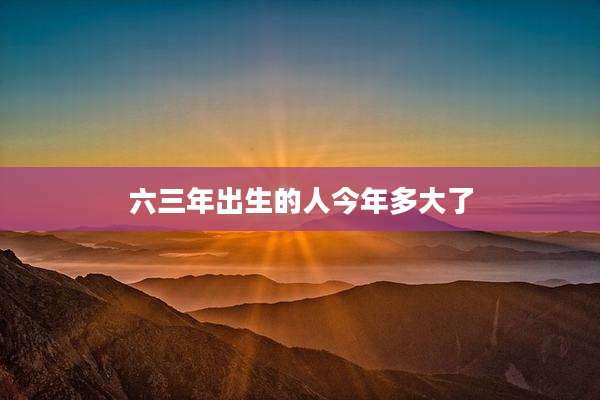 六三年出生的人今年多大了