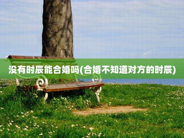 没有时辰能合婚吗(合婚不知道对方的时辰)
