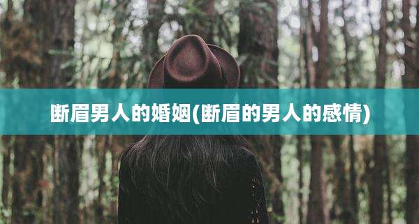 断眉男人的婚姻(断眉的男人的感情)