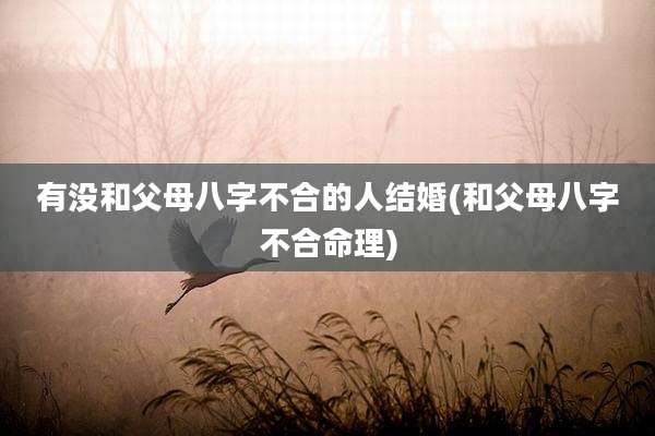 有没和父母八字不合的人结婚(和父母八字不合命理)