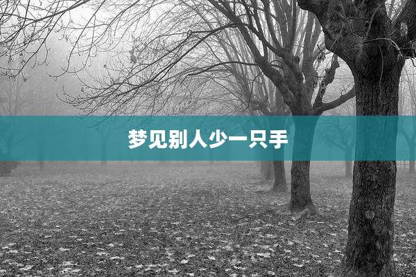 梦见别人少一只手
