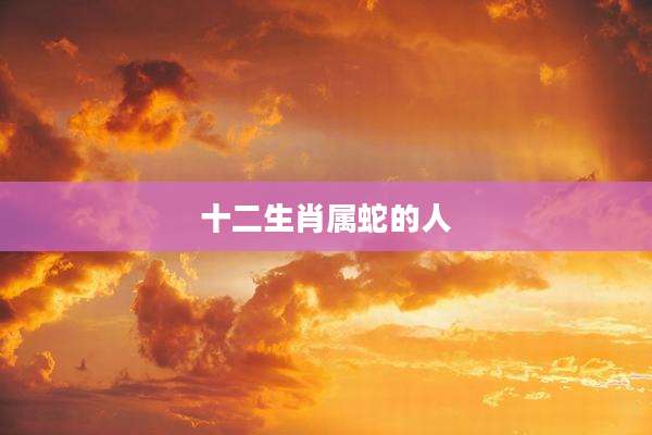 十二生肖属蛇的人