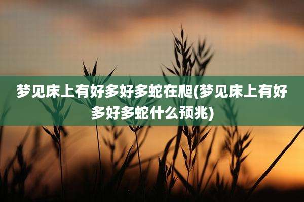 梦见床上有好多好多蛇在爬(梦见床上有好多好多蛇什么预兆)