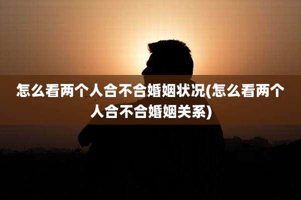 怎么看两个人合不合婚姻状况(怎么看两个人合不合婚姻关系)