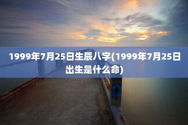 1999年7月25日生辰八字(1999年7月25日出生是什么命)