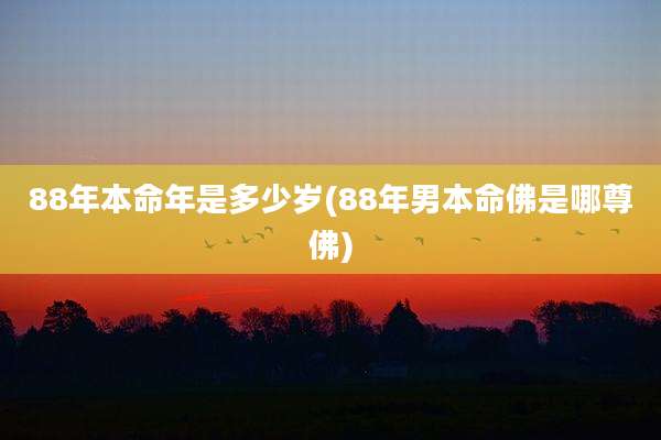 88年本命年是多少岁(88年男本命佛是哪尊佛)