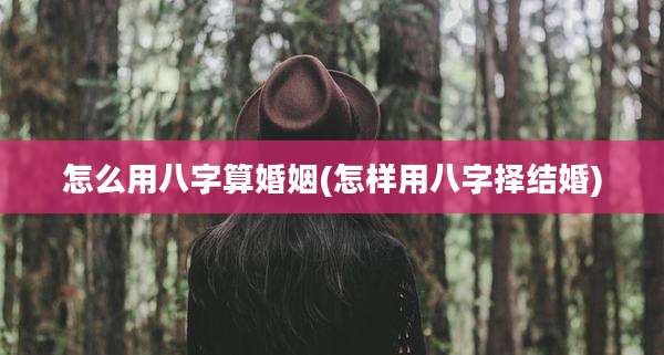 怎么用八字算婚姻(怎样用八字择结婚)