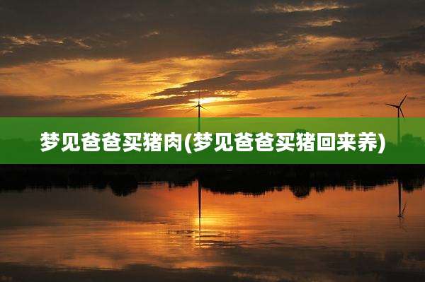梦见爸爸买猪肉(梦见爸爸买猪回来养)