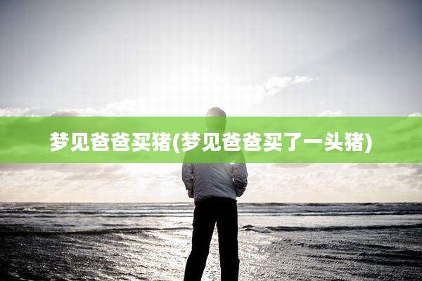 梦见爸爸买猪(梦见爸爸买了一头猪)