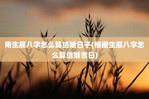 用生辰八字怎么算结婚日子(根据生辰八字怎么算结婚吉日)