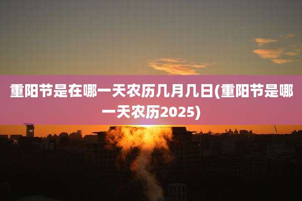 重阳节是在哪一天农历几月几日(重阳节是哪一天农历2025)