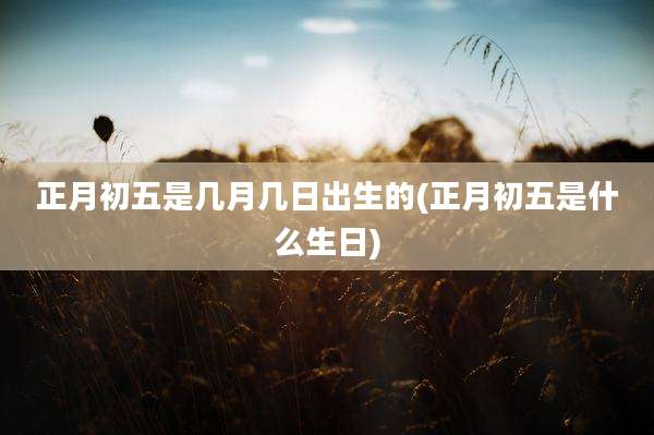 正月初五是几月几日出生的(正月初五是什么生日)