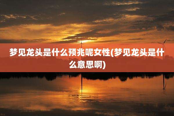 梦见龙头是什么预兆呢女性(梦见龙头是什么意思啊)