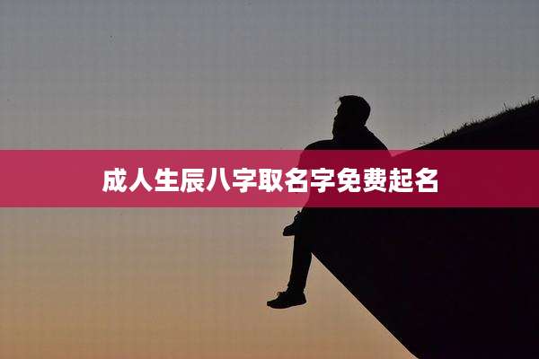 成人生辰八字取名字免费起名