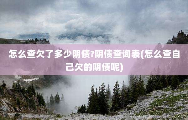 怎么查欠了多少阴债?阴债查询表(怎么查自己欠的阴债呢)