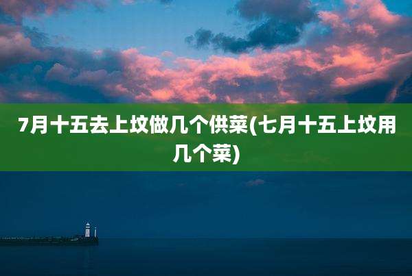 7月十五去上坟做几个供菜(七月十五上坟用几个菜)