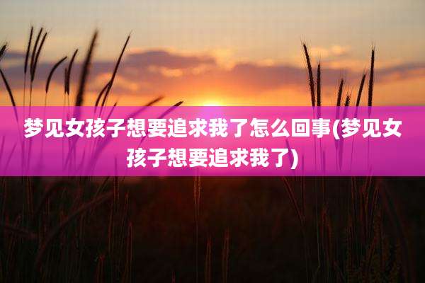 梦见女孩子想要追求我了怎么回事(梦见女孩子想要追求我了)