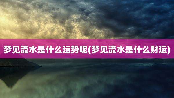 梦见流水是什么运势呢(梦见流水是什么财运)