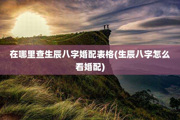 在哪里查生辰八字婚配表格(生辰八字怎么看婚配)