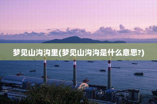 梦见山沟沟里(梦见山沟沟是什么意思?)