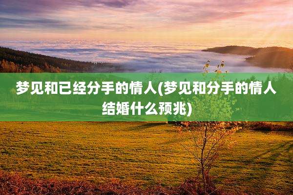 梦见和已经分手的情人(梦见和分手的情人结婚什么预兆)