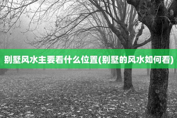 别墅风水主要看什么位置(别墅的风水如何看)