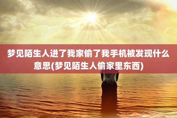 梦见陌生人进了我家偷了我手机被发现什么意思(梦见陌生人偷家里东西)