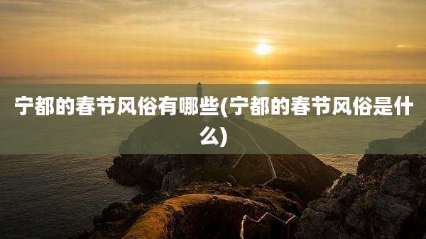 宁都的春节风俗有哪些(宁都的春节风俗是什么)