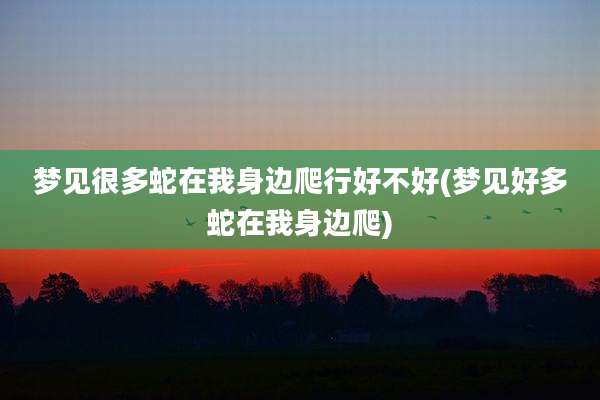 梦见很多蛇在我身边爬行好不好(梦见好多蛇在我身边爬)