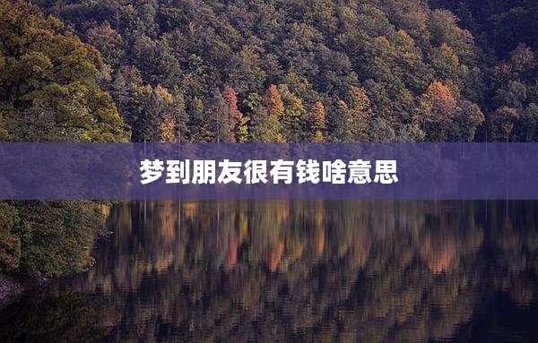 梦到朋友很有钱啥意思