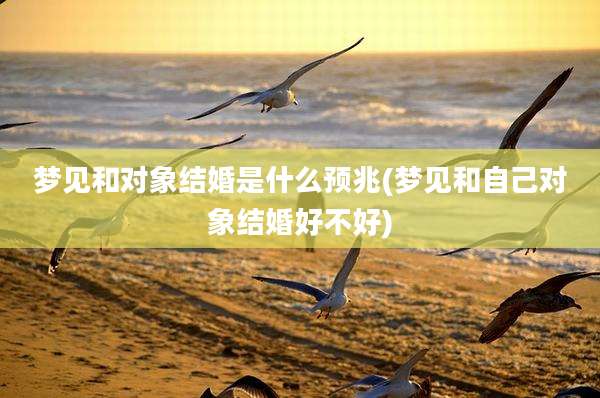 梦见和对象结婚是什么预兆(梦见和自己对象结婚好不好)