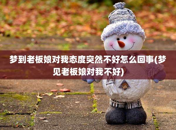 梦到老板娘对我态度突然不好怎么回事(梦见老板娘对我不好)