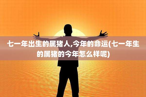 七一年出生的属猪人,今年的命运(七一年生的属猪的今年怎么样呢)