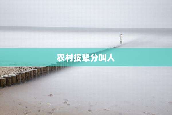 农村按辈分叫人