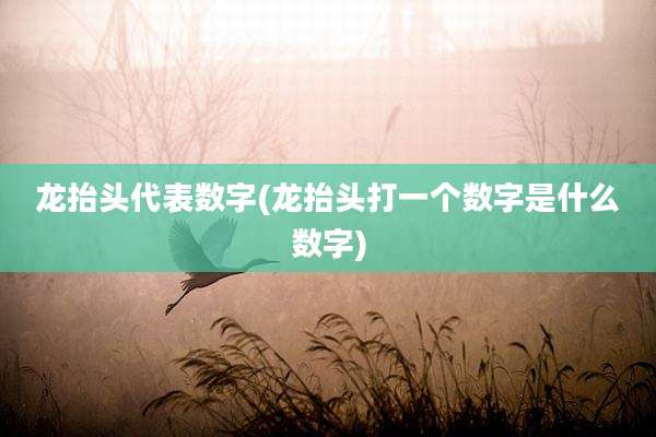 龙抬头代表数字(龙抬头打一个数字是什么数字)