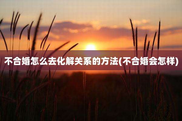 不合婚怎么去化解关系的方法(不合婚会怎样)