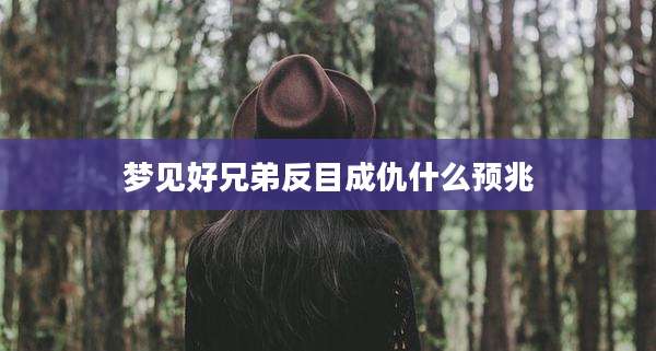 梦见好兄弟反目成仇什么预兆